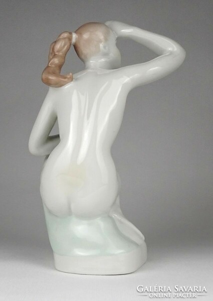 1P691 Régi Aquincum porcelán női akt szobor 20 cm