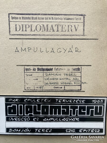 Műszaki Egyetem, Ampullagyár, Diplomaterv 1965-ből