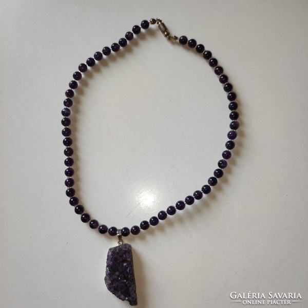 Amethyst druzy necklace 42.5cm