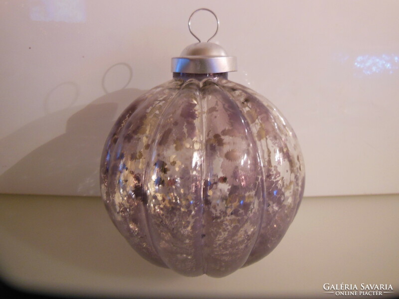 Sphere - blown glass - 15 x 12 cm - frosted - thick - decorative sphere - German - flawless