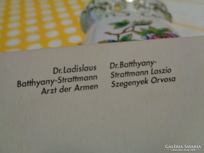 Dr   Battyány  Strattman , a szegények orvosa  , képeslap