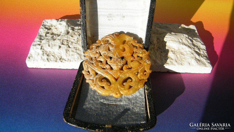 Antique hetian jade, hand-carved amulet or talisman.Ii.