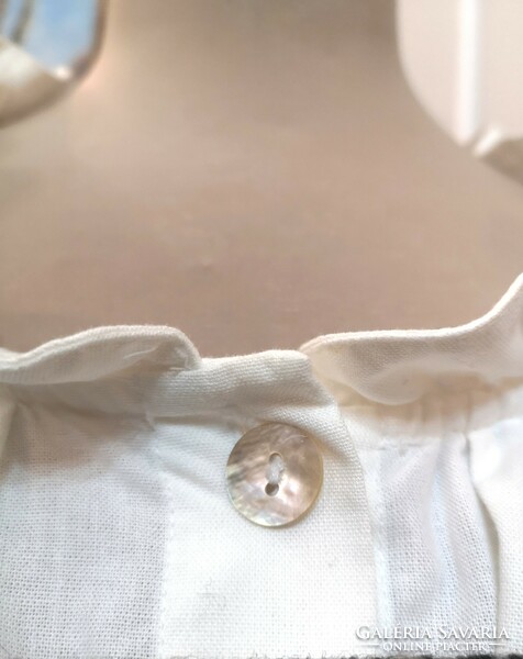 Hammerschmid 40-42 trachten blouse white tyrolean wear baggy sleeve bavarian shirt mother of pearl buttons
