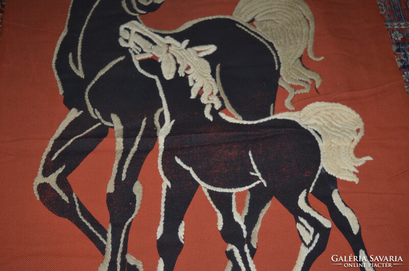 Jópofa lovakat ábrázoló falikép - falikárpit