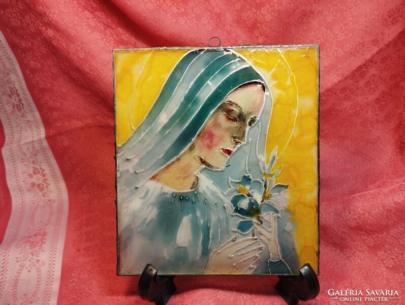 Szent Dorottya vagy Szent Katalin, üvegfestés