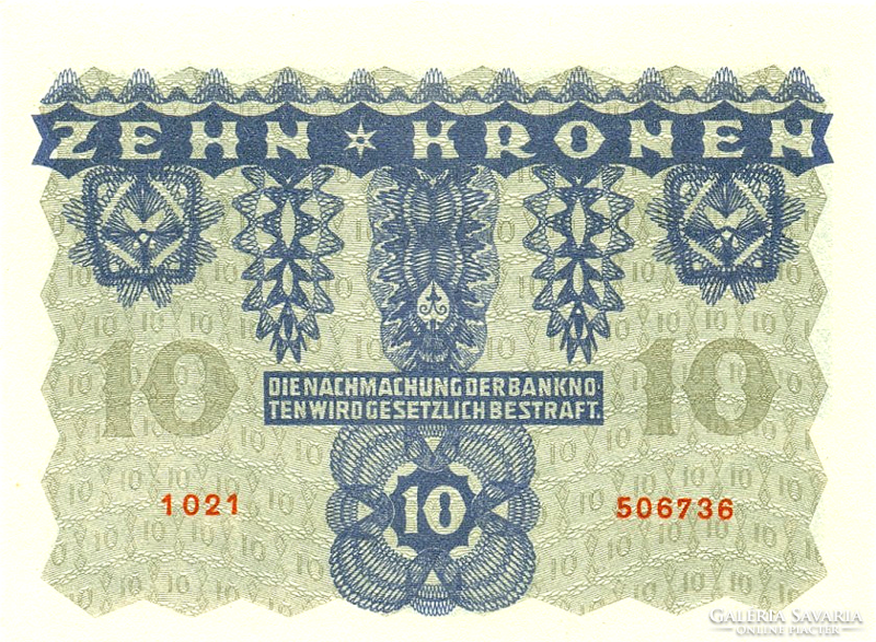 Austria 10 kroner 1922 oz
