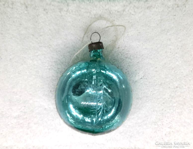 Régi üveg "töltött" gömb karácsonyfadísz