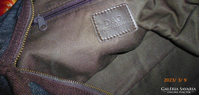 Vintage Dolce  Gabbana   Denim  / valódi bőr táska ..