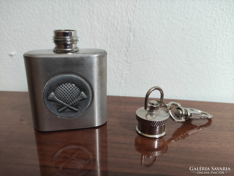 Golf club stainless steel mini water bottle keychain