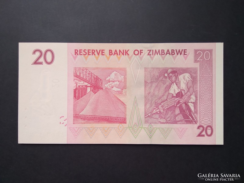 Zimbabwe 20 Dollár 2007 Unc