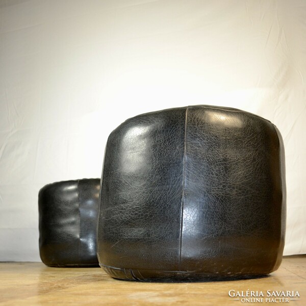 2 pieces of retro sky puff genuine leather