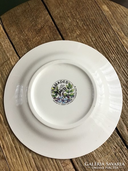 Régi francia GIEN márkájú új előétel kis tányérok dobozban (5db)