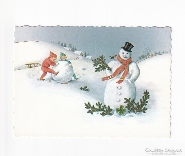 K:015 Christmas postcard postal clean modern replica (fine arts publisher)