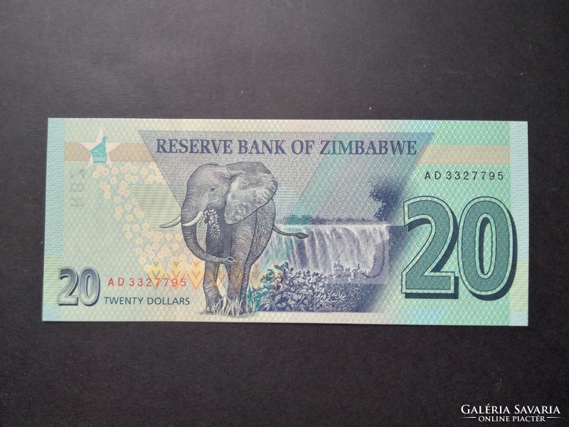 Zimbabwe 20 Dollár 2020 Unc