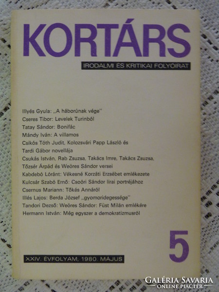 Kortárs - irodalmi és kritikai folyóirat - 1980