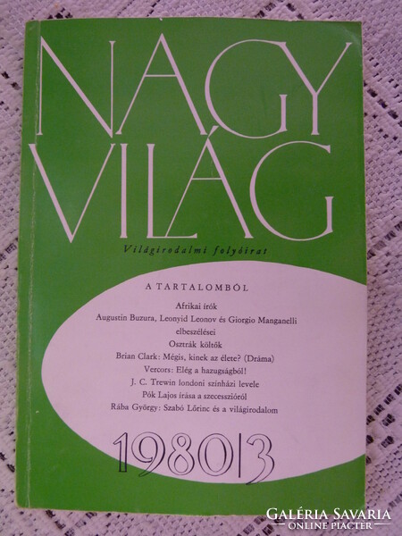 Nagyvilág - world literature magazine - 1980