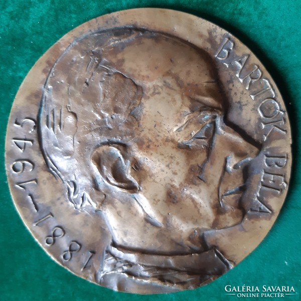 Béla Bartók, bronze relief, plaque, diameter 141 mm