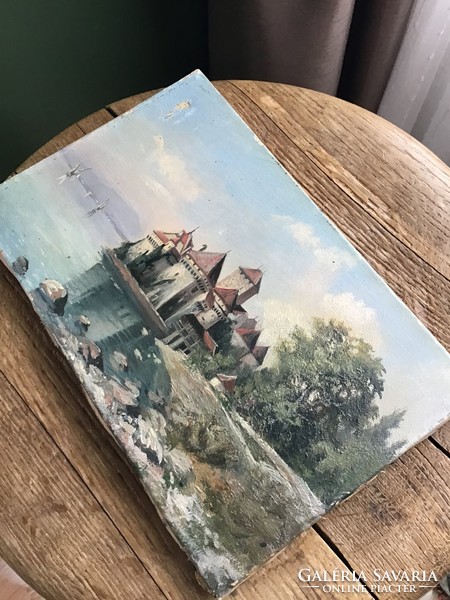 Antique painting without a frame, with a small flaw