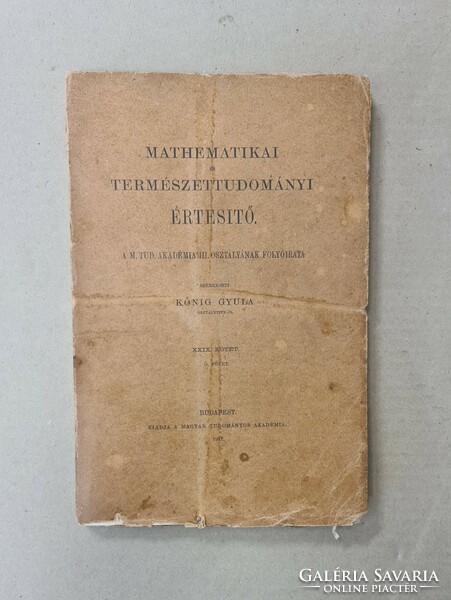 Journal of mathematics and natural sciences - xxix. Volume, Booklet 5 (1911). 21 pieces for sale only together