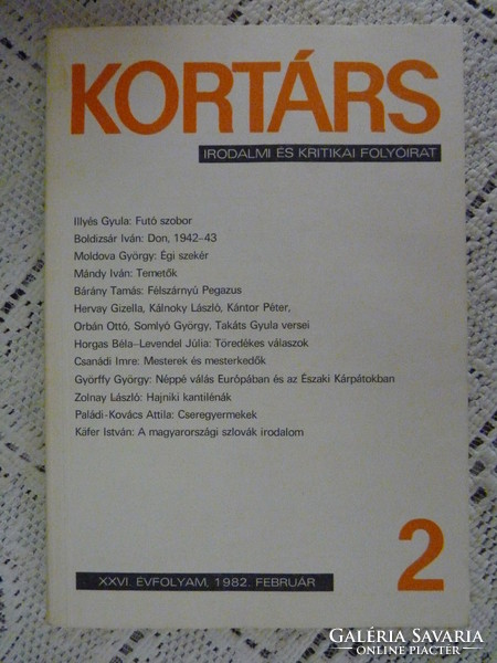 Kortárs - irodalmi és kritikai folyóirat - 1982