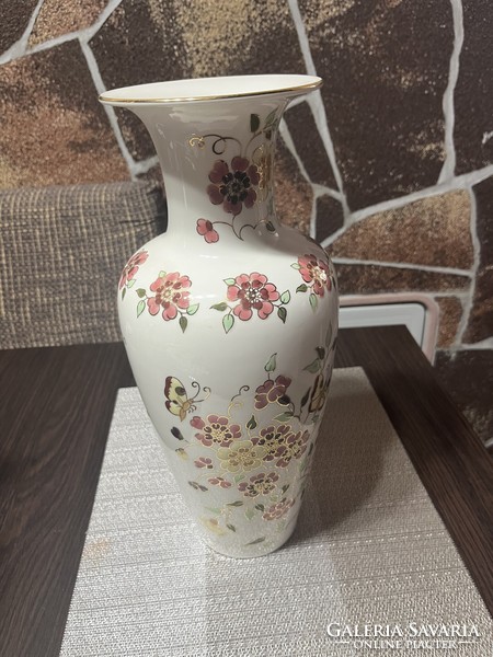 Zsolnay butterfly pattern large vase 35 cm flawless