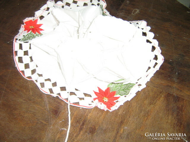 Charming vintage floral Christmas centerpiece basket