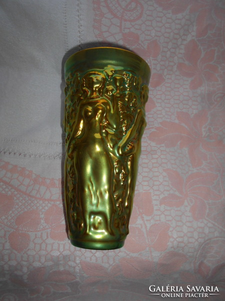 Zsolnay eozin mázas szüretelő váza