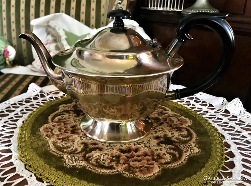 Beautiful, antique, approx. 100-year-old, silver-plated, tea or coffee pot, classic style