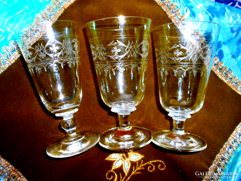 3 antique stemmed glasses (1920s), the price is for 3