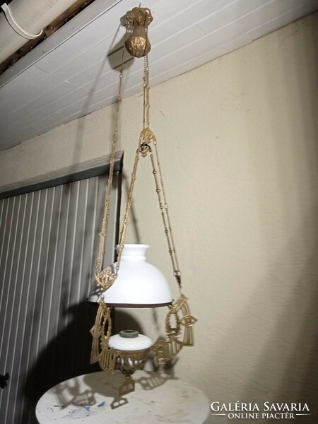 Antik szecessziós luszterlámpa petróleum lámpa