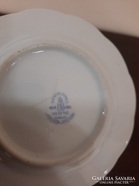 6 antique Herend porcelain cake plates