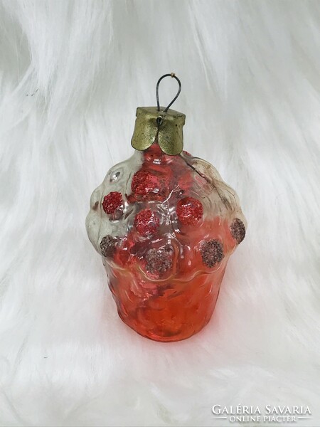 Retro glass Christmas tree decoration, basket