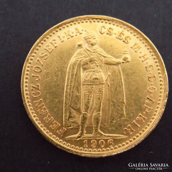 Ferencz József  arany 10 Korona 3,3875 g 1906!
