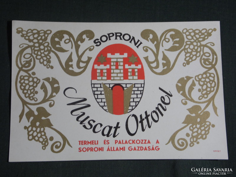 Bor címke, Sopron, pincészet, borgazdaság, Soproni Muscat Ottonel bor
