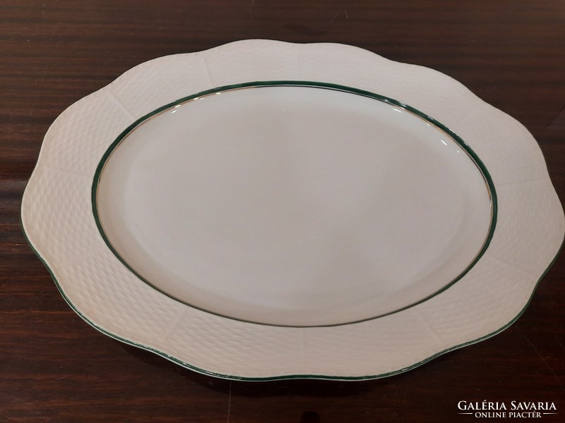 Large Herend green-gold pattern steak and meat serving platter