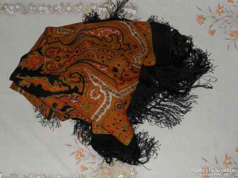 Reine wolle hand bedrucht cashmere fringed women's scarf