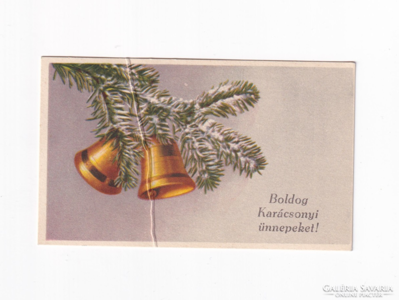 K:137 Merry Christmas and Happy New Year. Card-postcard with envelope, postmarked (fold visible on it)