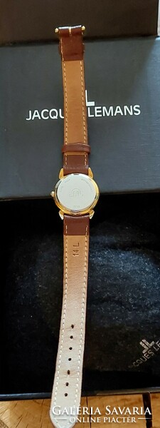 Maurice lacroix gold-plated steel women's watch with leather strap