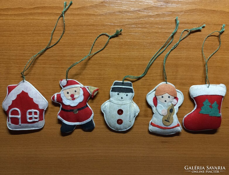 5 textile Christmas tree decorations