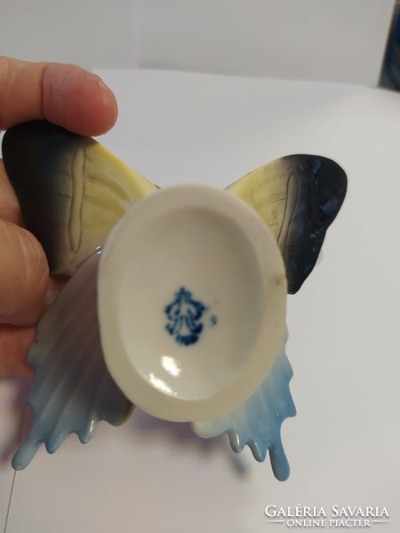 Volkstedt nagy porcelán pillangó