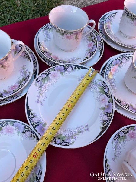 Gyönyörű virágos teáskészlet  tea csésze süteményes tányér