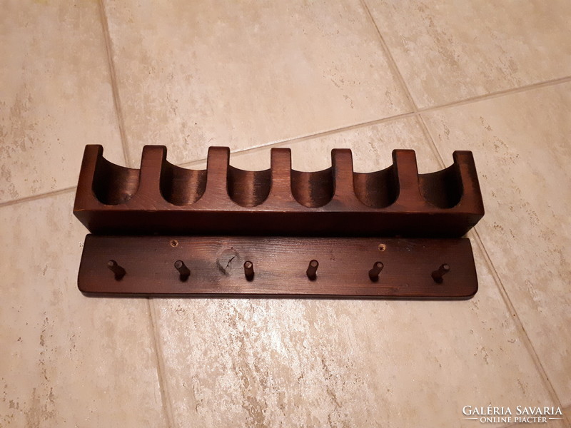 Wooden spice rack for take-out spoon set with hooks retro