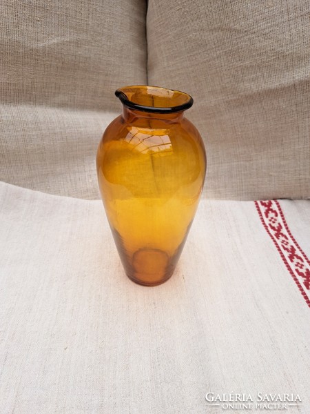 Gyönyörű 20 cm  karcagi  berekfürdői üveg váza Gyűjtői mid-century modern  lakásdekoráció hagyaték