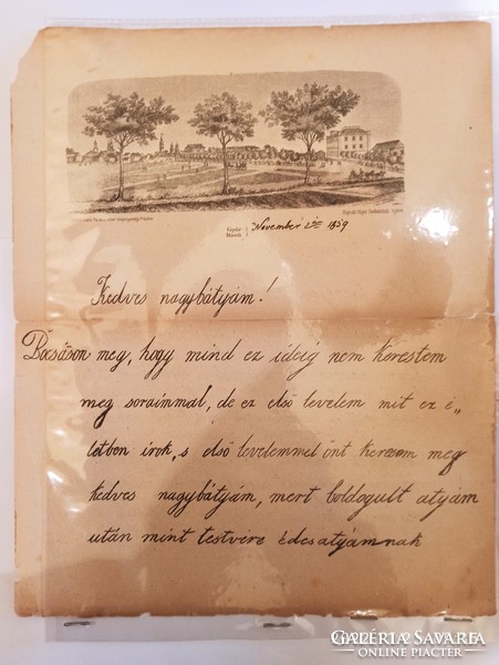 Lujza Blaha's handwritten letter to his uncle, Nov. 2, 1859.