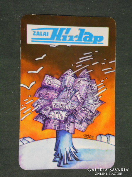 Card calendar, Zala newspaper, daily newspaper, newspaper, magazine, graphic artist, 1978, (2)