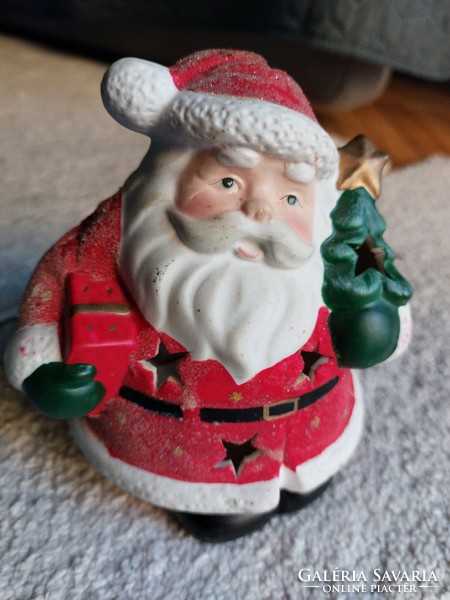 Chubby Santa ceramic candle holder
