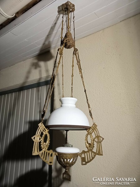 Antique Art Nouveau chandelier lamp kerosene lamp