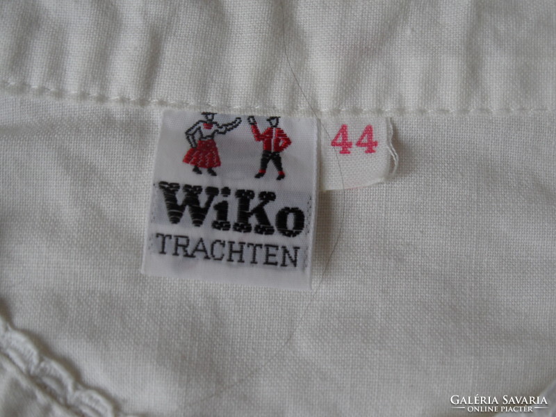 Tiroli fehér madeirás vászon női blúz, felső ( 44-es )