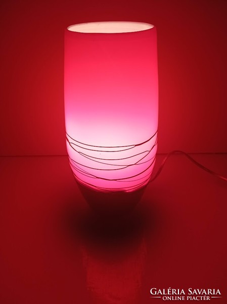 Retro piros Eglo üveg éjjeli asztali lámpa