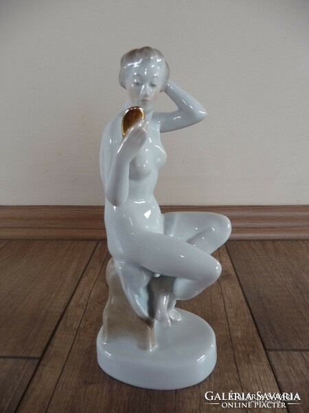 Rare Herend nude with mirror